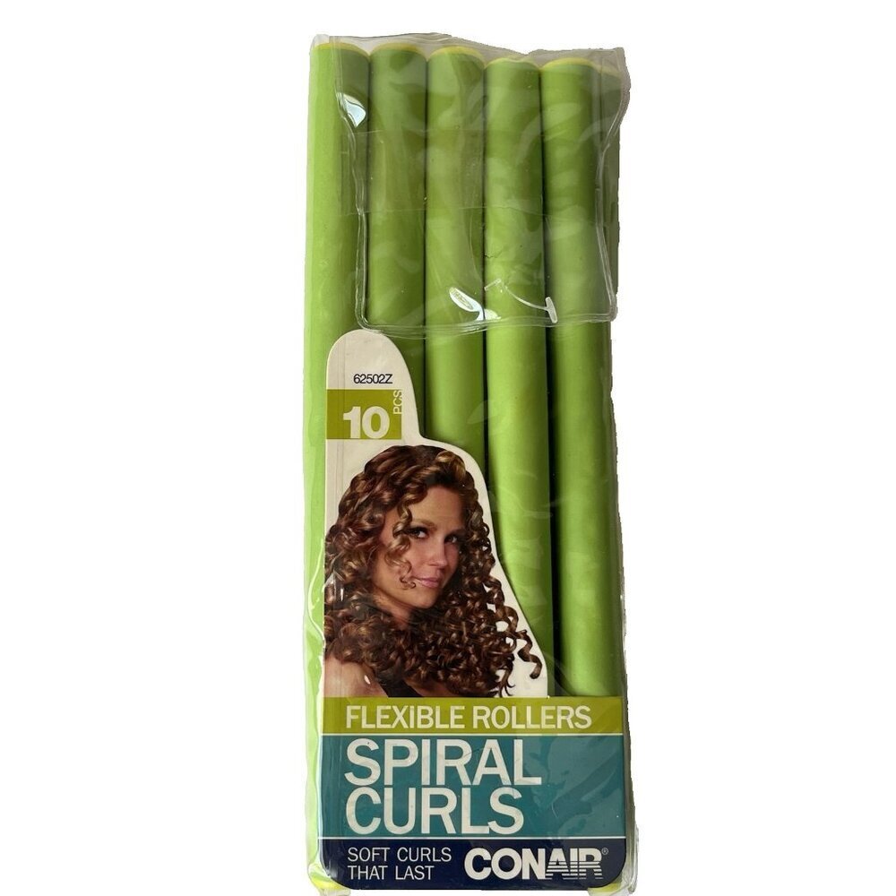 Conair Flexible Rollers Spiral Curls Hair Rollers 10 Piece For Bouncy Curls NOS